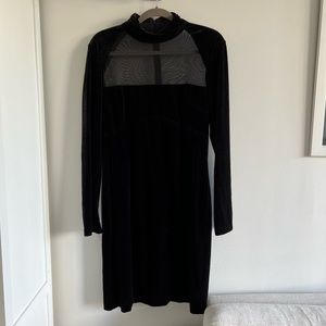 Vera Wang Black Velvet Cocktail Dress